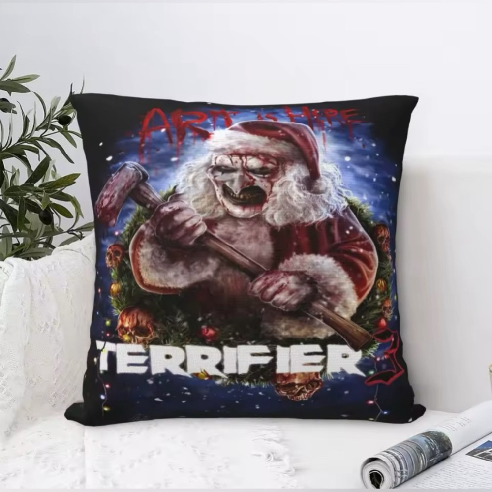 Horror Clown Movie Art Terrifier Pillowcase Double-sided Printing Fabric Cushion